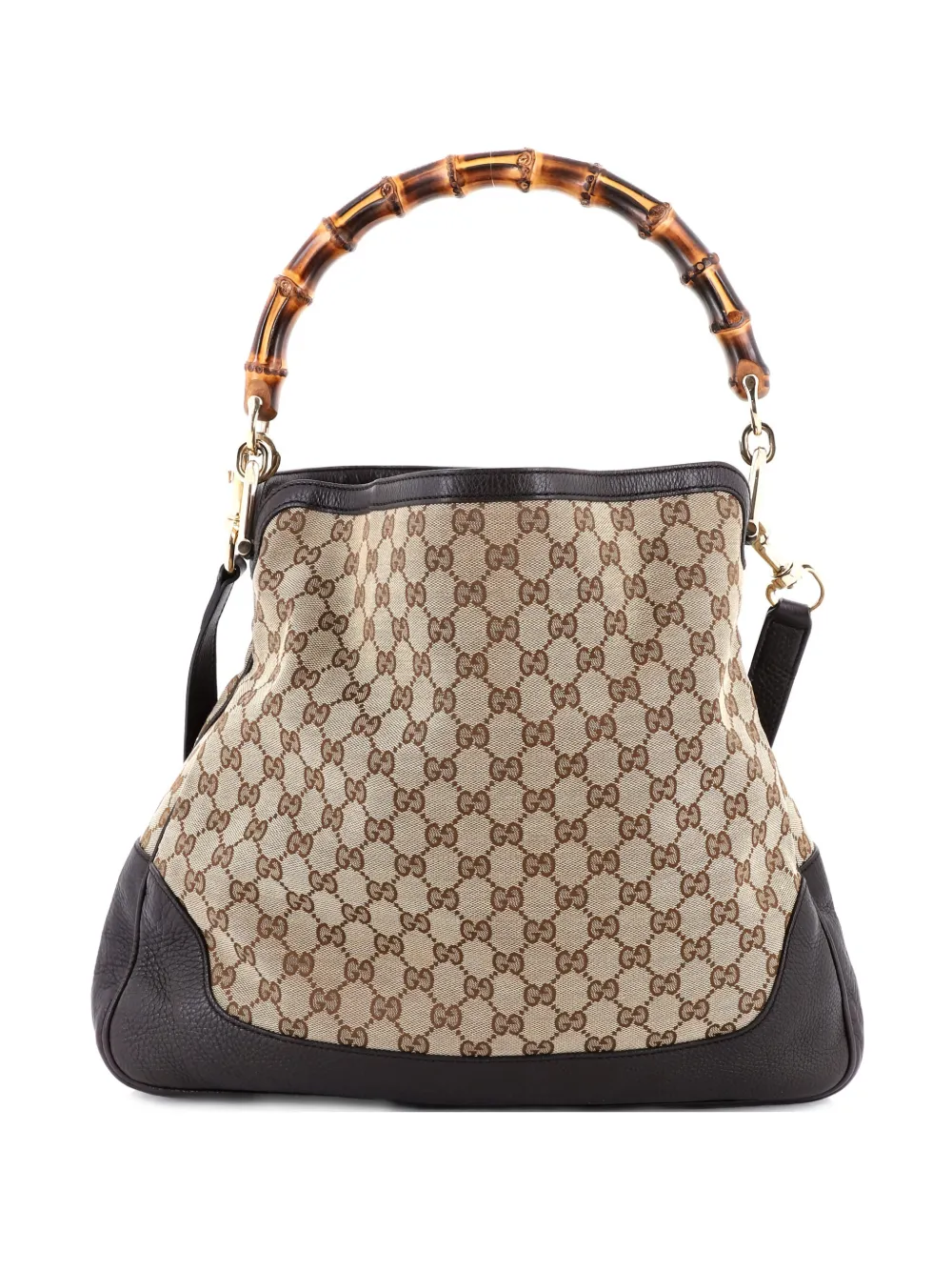 Gucci Pre-Owned Diana Bamboo Shoulder Bag GG Canvas Medium hobo bag - Marrone