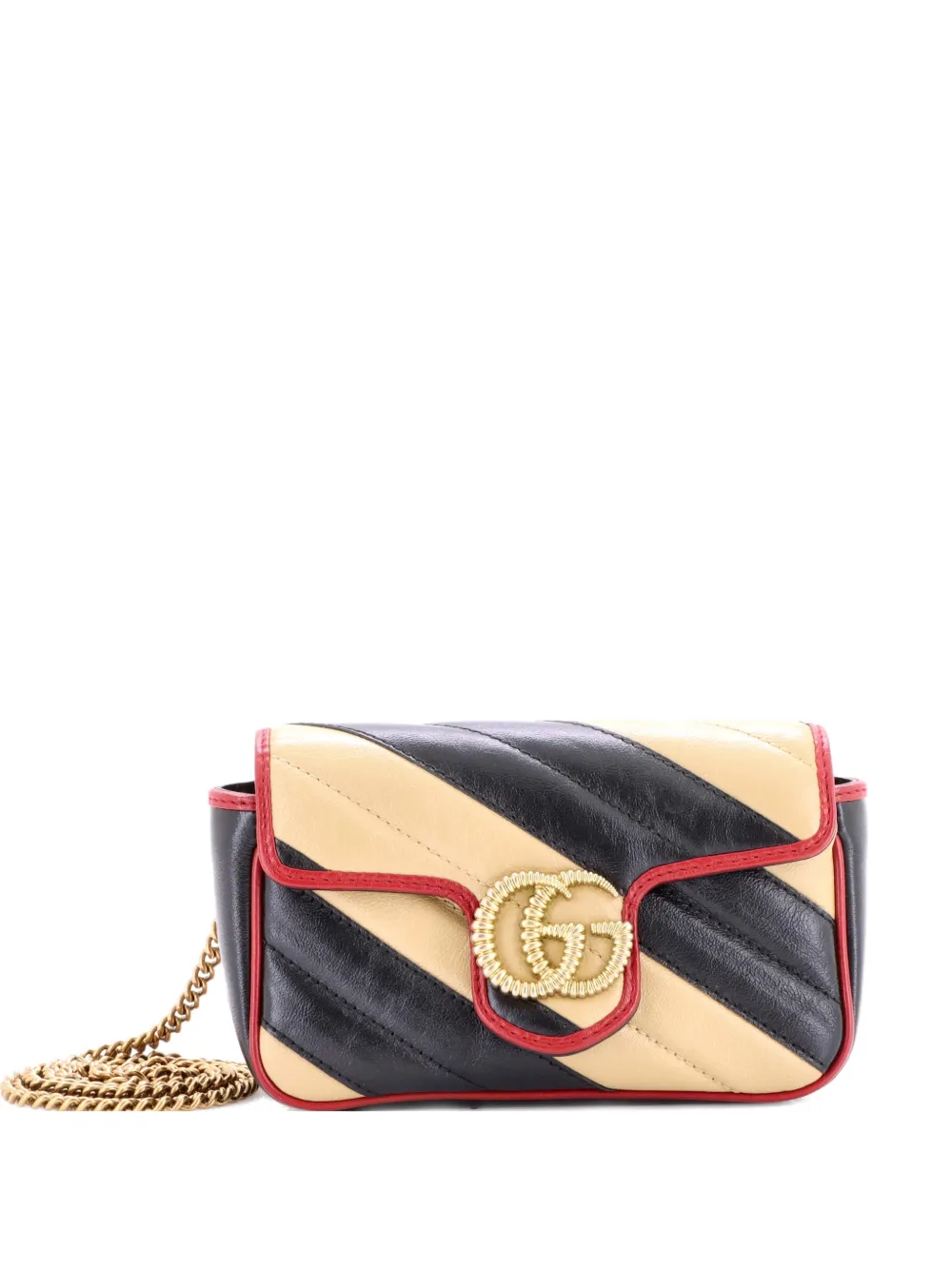 Gucci Pre-Owned GG Marmont Flap Bag Diagonal Quilted Leather Mini crossbody bag - Multicolore