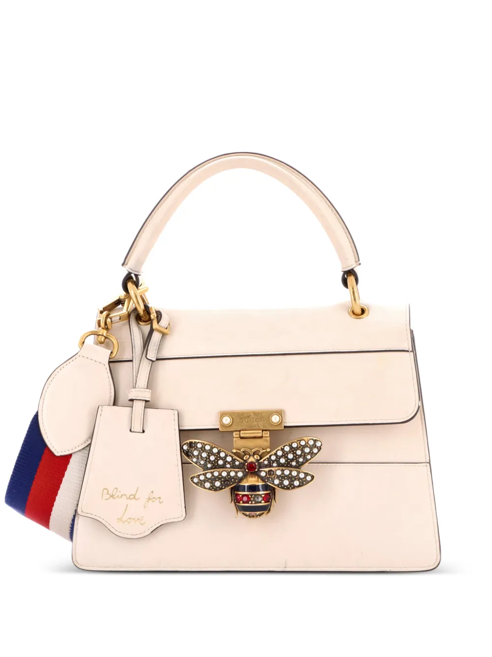 Gucci Pre-Owned Kleine Queen Margaret Satchel-Tasche aus Leder in Colour-Block-Optik - Weiß