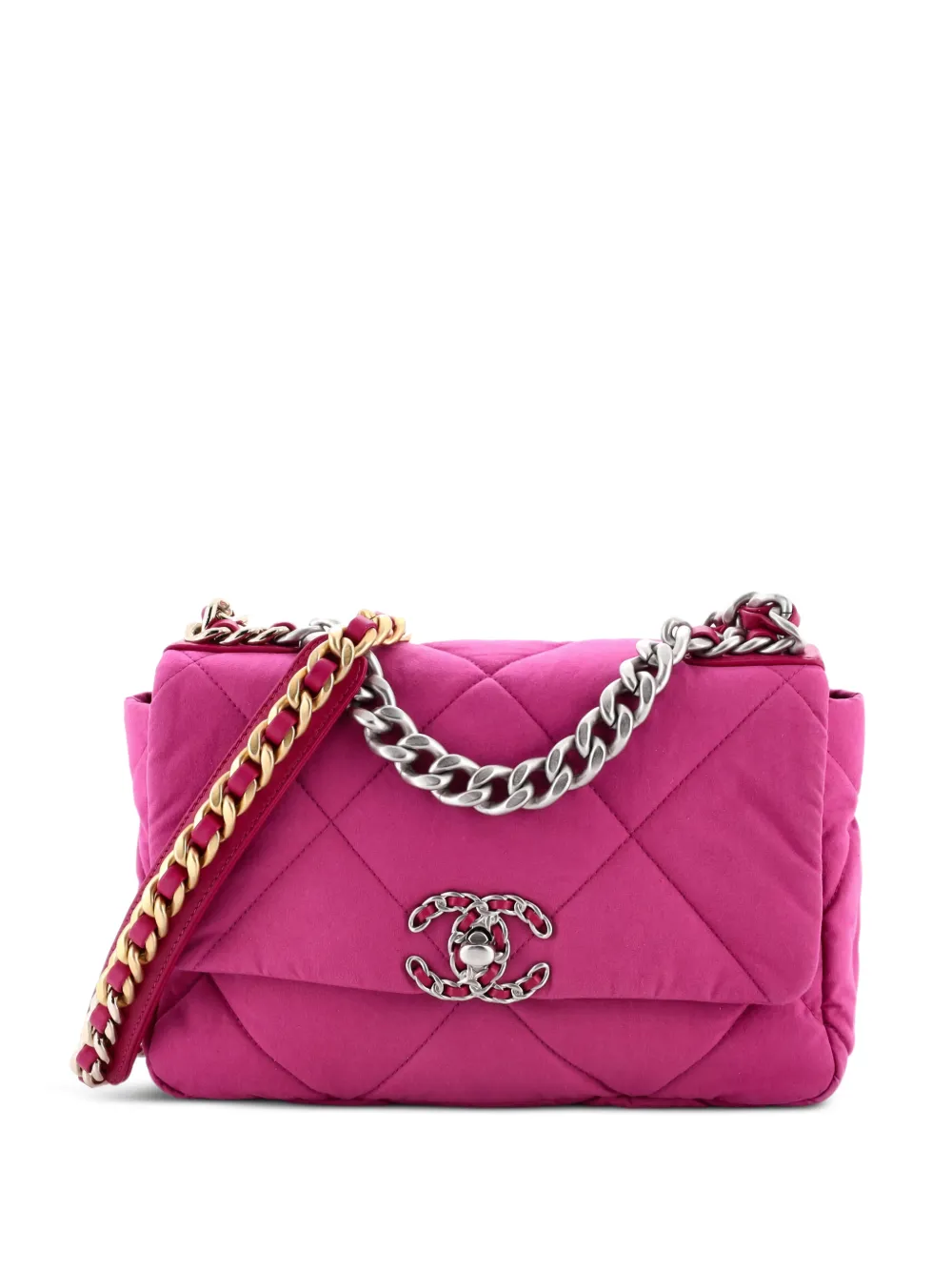 CHANEL Pre-Owned 19 Flap Bag Quilted Canvas Medium shoulder bag - Viola