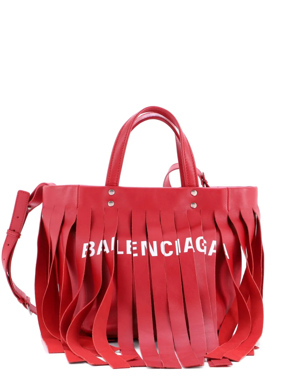 Balenciaga Pre-Owned Laundry Cabas Fringe Leather XS tote bag - Rot