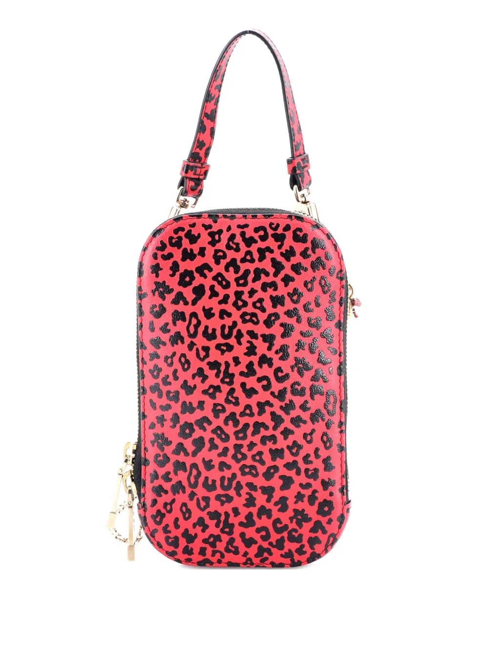 Christian Dior Pre-Owned Lady Dior Phone Holder on Chain Printed Leather crossbody bag - Nero