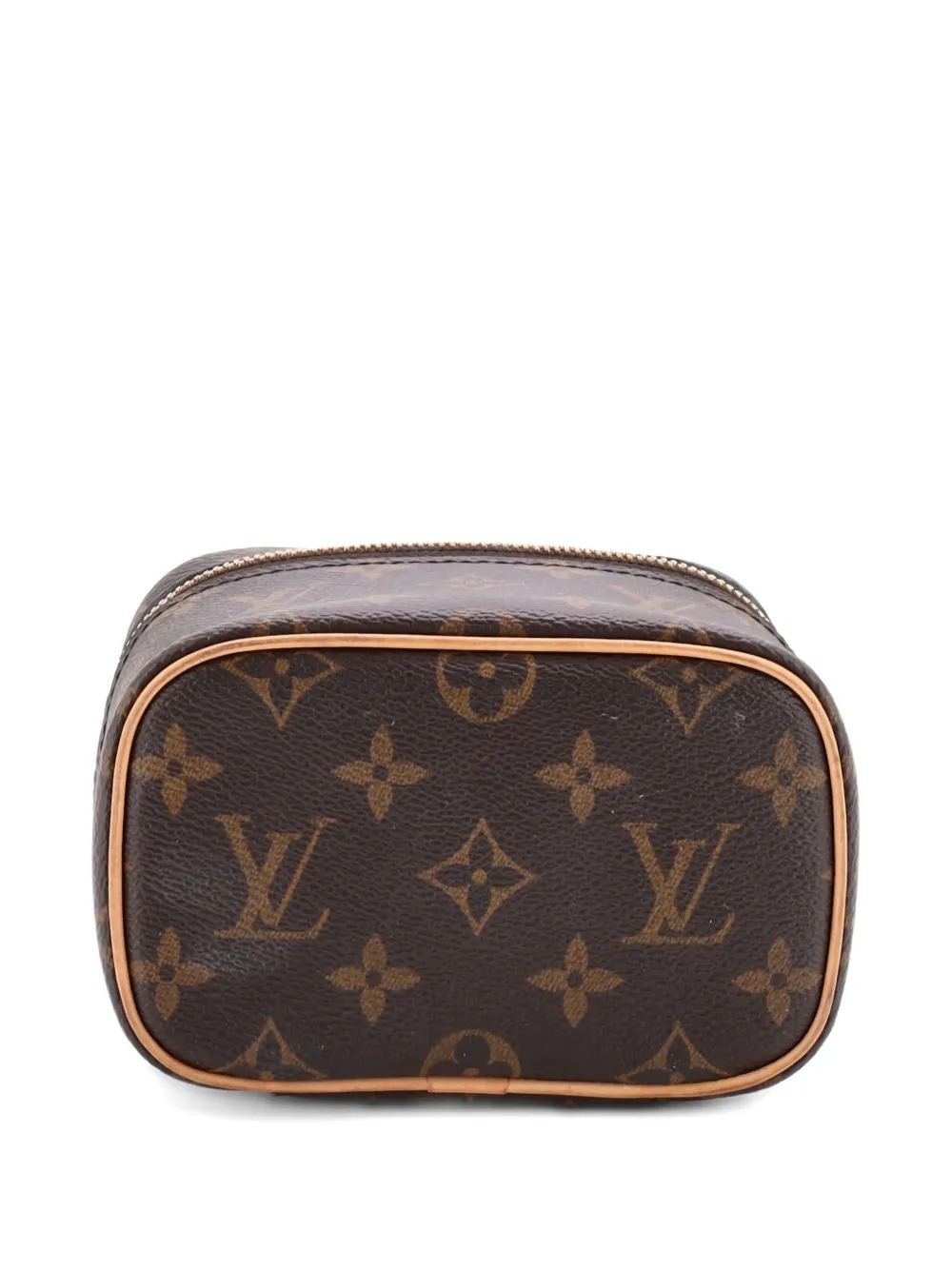Pre-owned Louis Vuitton Nice Vanity Case Monogram Canvas Nano Pouch In Brown