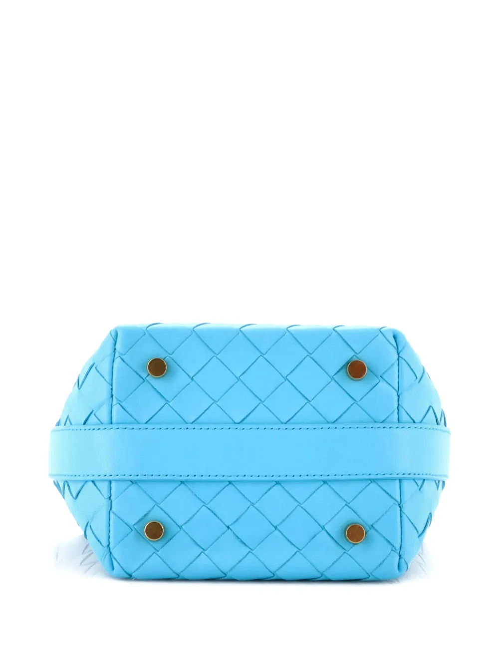 Pre-owned Bottega Veneta Wallace Intrecciato Nappa Mini Shoulder Bag In Blue