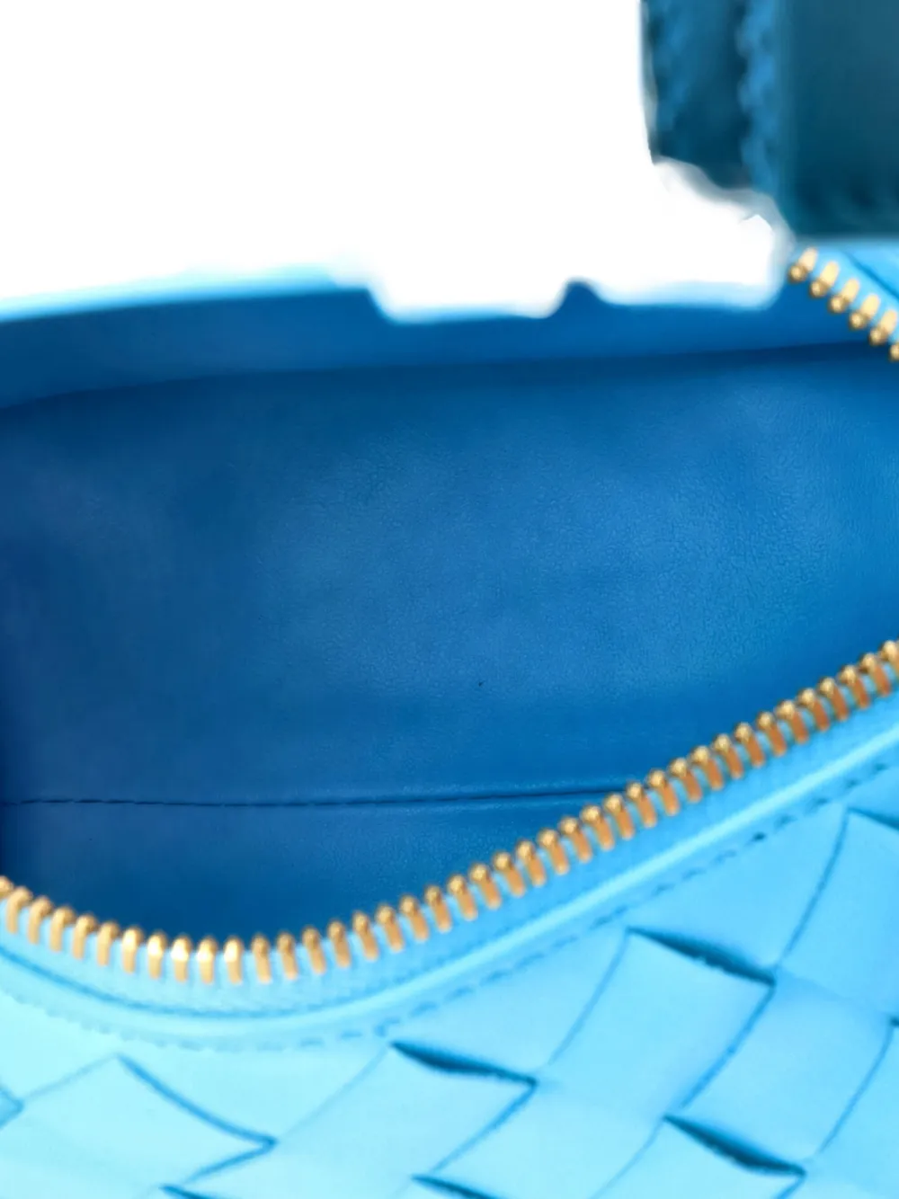 Pre-owned Bottega Veneta Wallace Intrecciato Nappa Mini Shoulder Bag In Blue