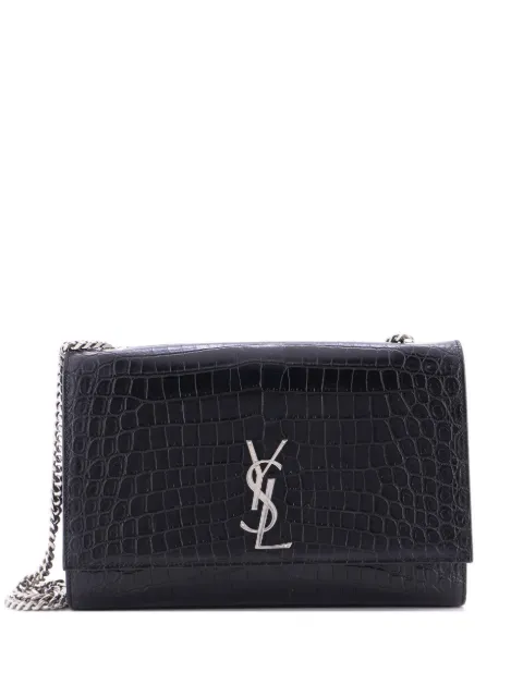 Saint Laurent Pre-Owned Classic Monogram Crocodile Embossed Leather Large crossbody bag