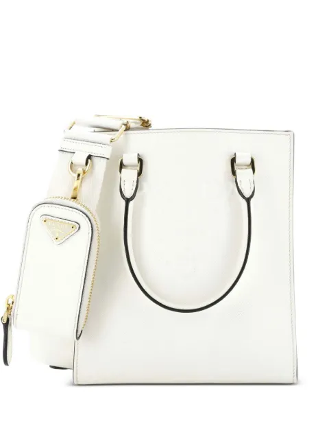 Prada Pre-Owned Lux Embossed Logo Tote Saffiano Leather Small shoulder bag