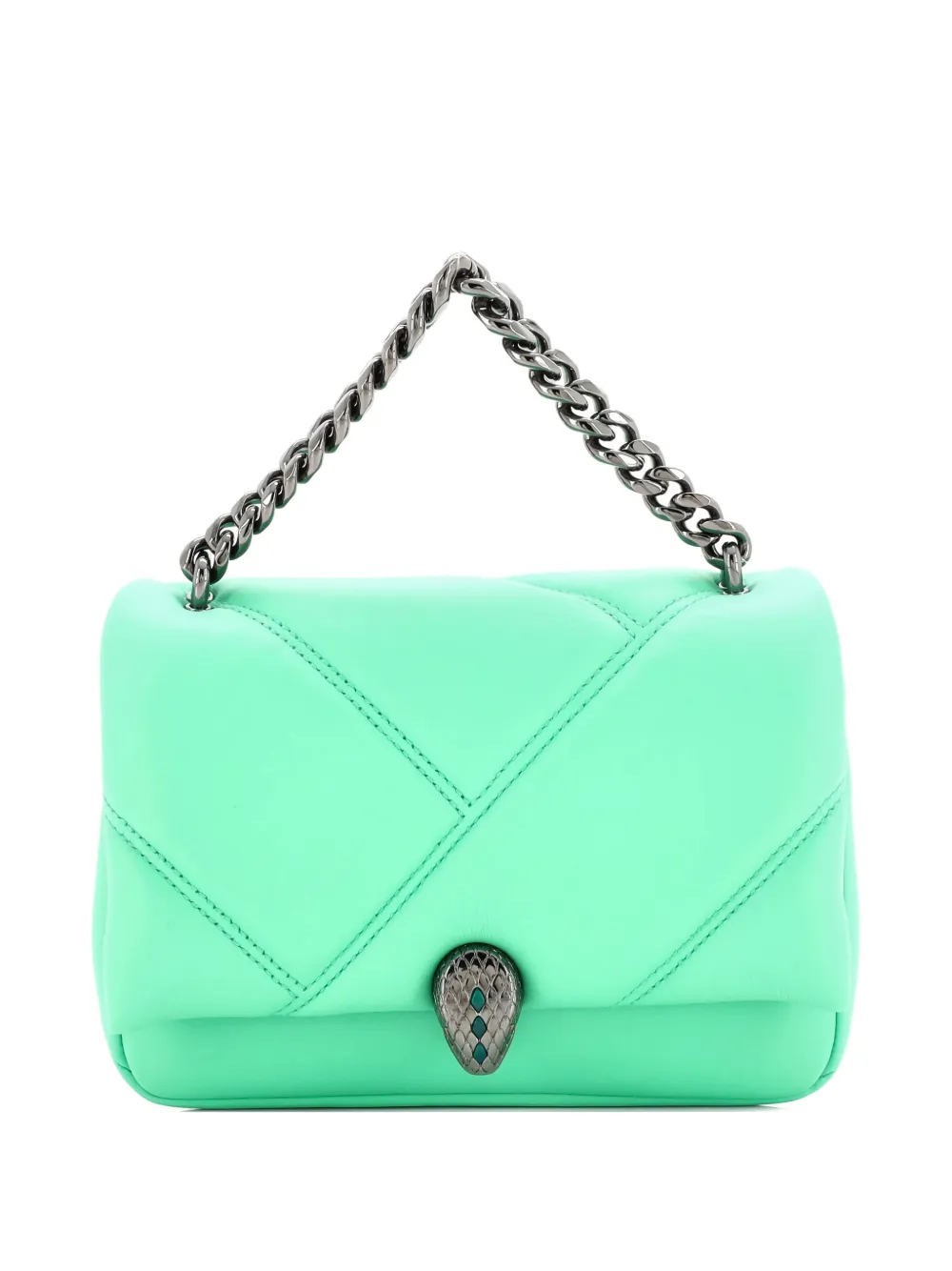 Bvlgari Pre-Owned Serpenti Cabochon Messenger Bag Diagonal Quilted Leather Mini shoulder bag - Verde