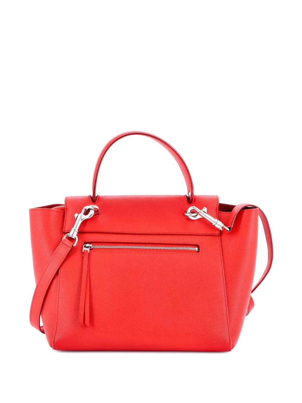 Pre-owned Celine Belt Bag Textured Leather Micro Satchel In Red