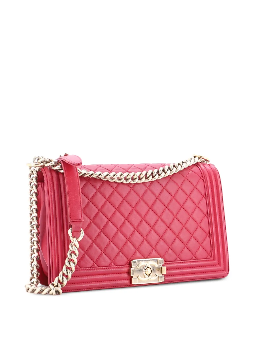 CHANEL Pre-Owned Boy Flap Bag Quilted Lambskin New Medium shoulder bag - Rosa