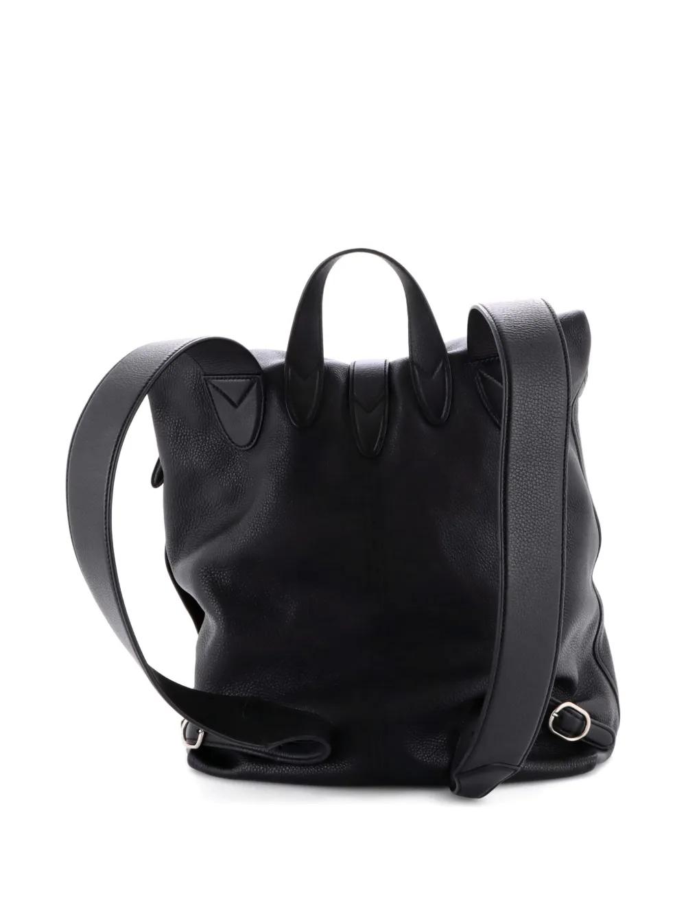 Pre-owned Gucci Jackie 1961 Leather Large Backpack In Black