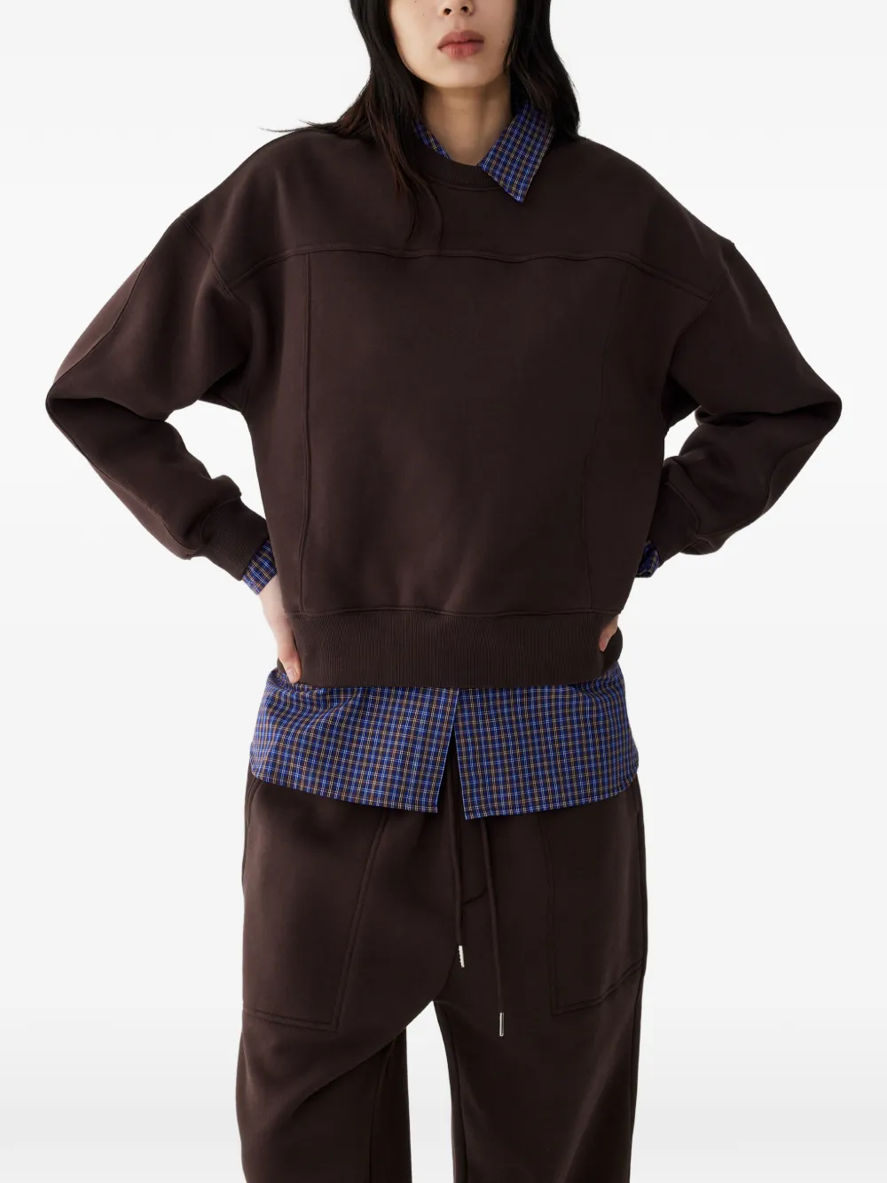  Tomboy Fleece-lined Sweatshirt - Brown 