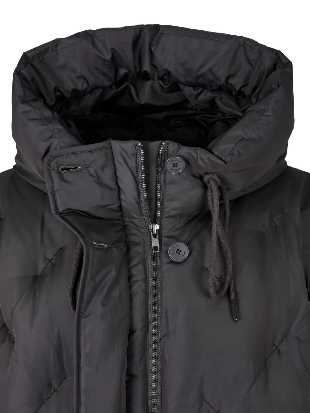 Studio Tomboy Quilted Hooded Down Jacket In Black