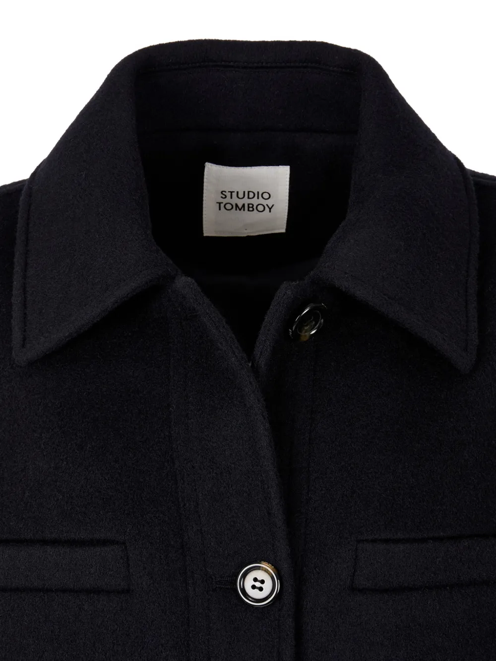 Studio Tomboy Button-front Jacket In Black