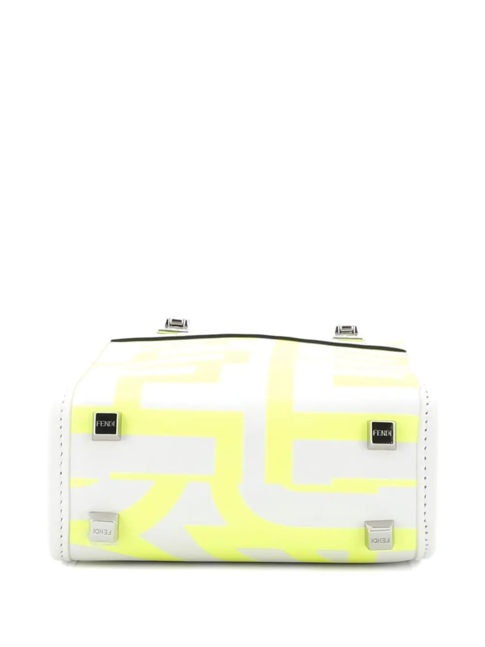 Pre-owned Fendi X Marc Jacobs Sunshine Shopper Printed Leather Mini Tote Bag In Gray