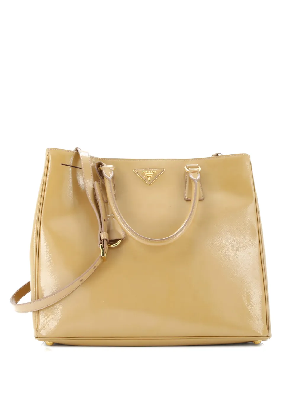 Prada Pre-Owned Lux Open Vernice Saffiano Leather Tall tote bag - Marrone