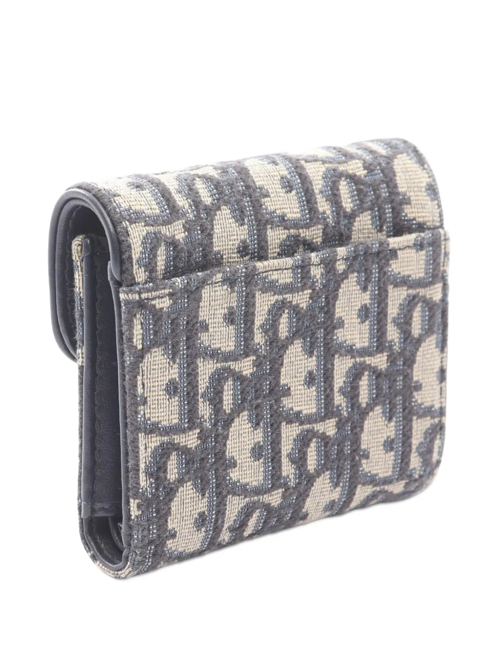 Pre-owned Dior 2010-2025 Oblique Canvas Saddle Wallet Small Wallets In Brown