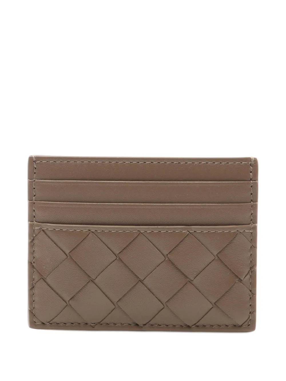 Pre-owned Bottega Veneta 2012-2025 Intrecciato Case Card Holder In Brown