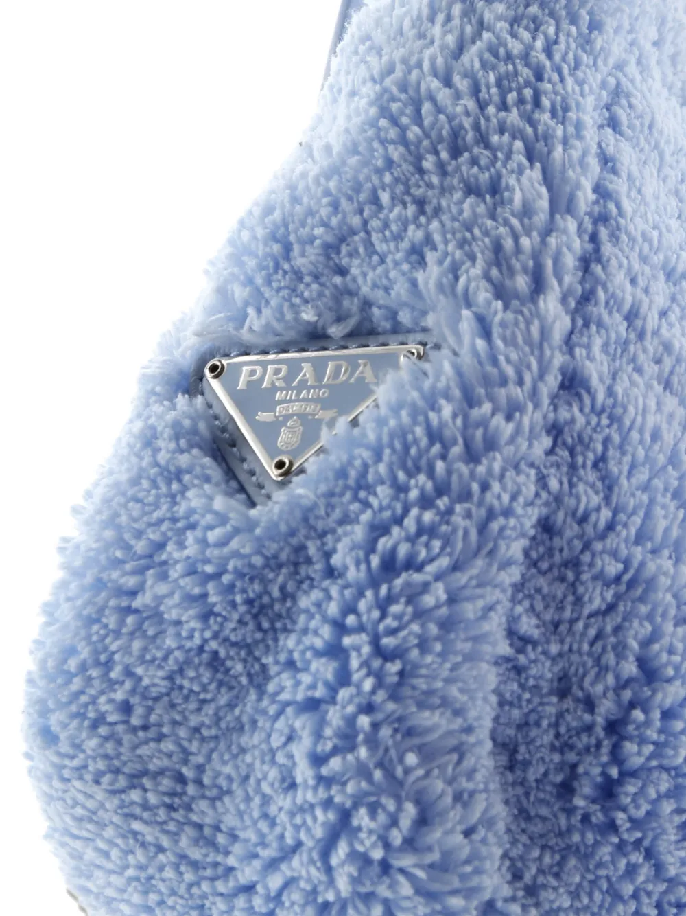 PRADA Pre-owned Re-edition 2000 Terry Cloth Mini Hobo Bag In Blue