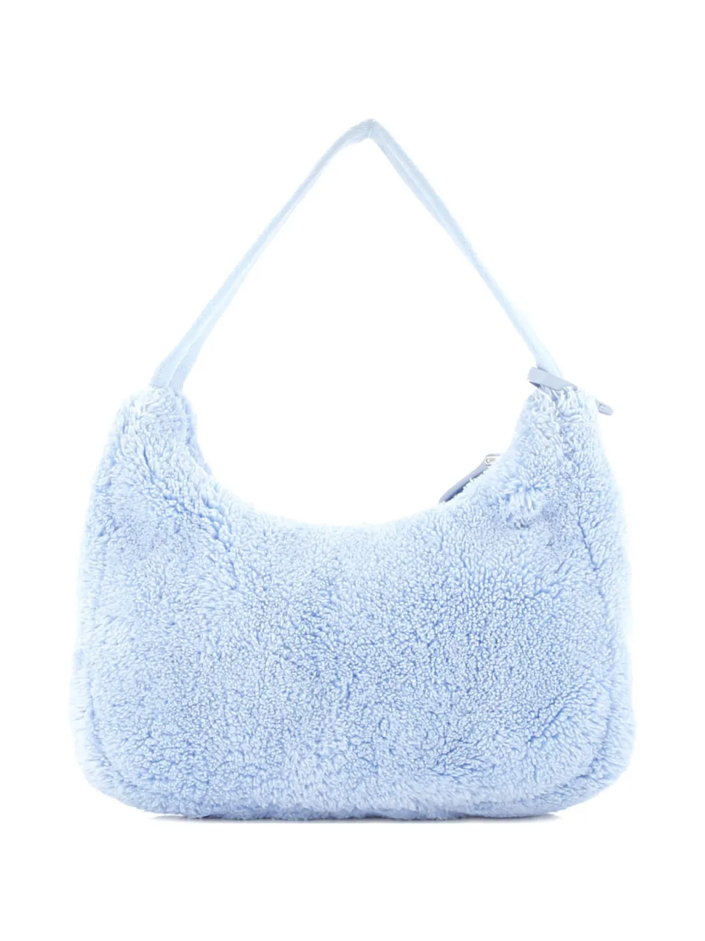 Pre-owned Prada Re-edition 2000 Terry Cloth Mini Hobo Bag In Blue