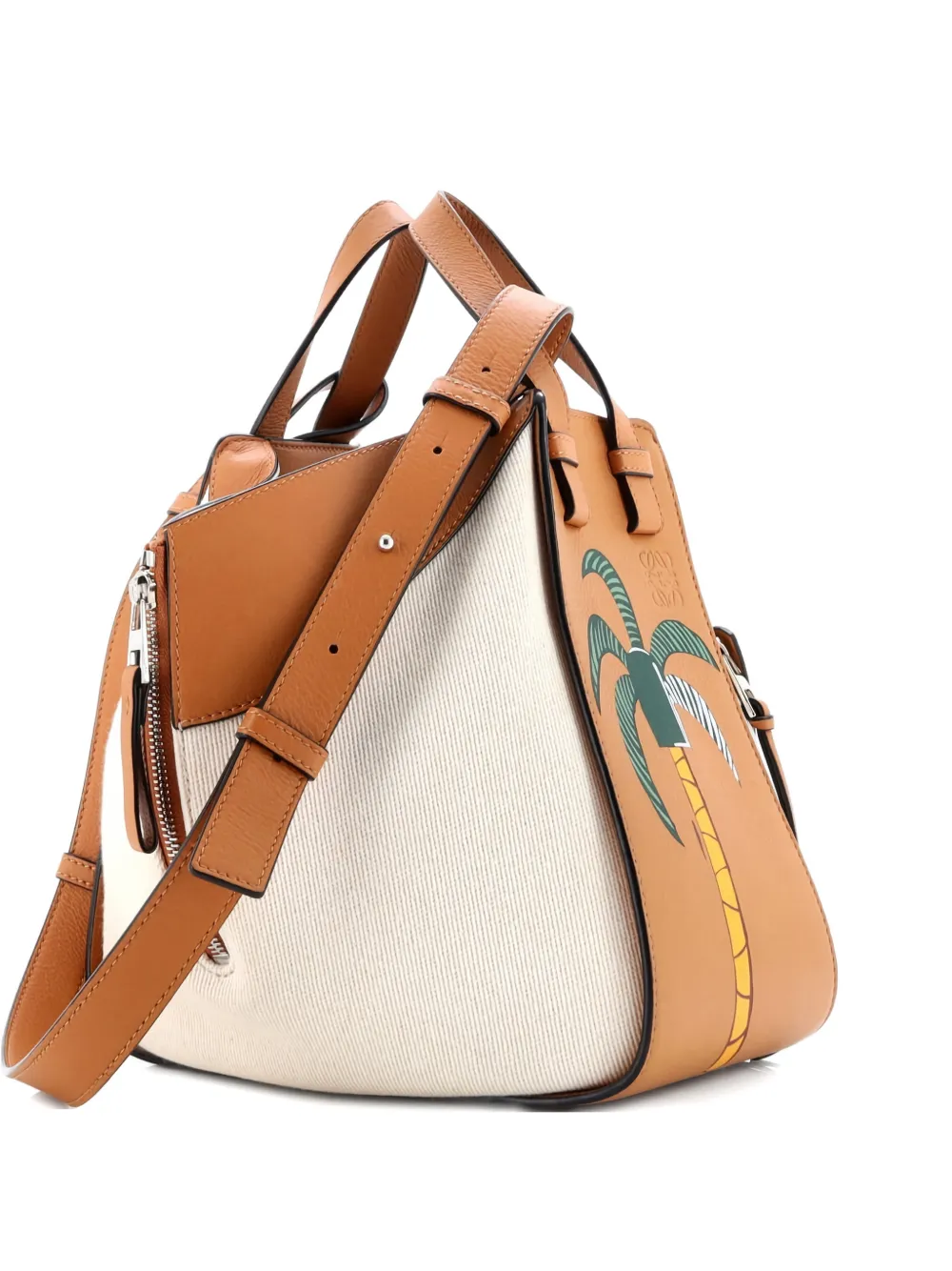 Loewe Pre-Owned Ken Price Hammock Bag Printed Leather and Canvas Small shoulder bag - Marrone