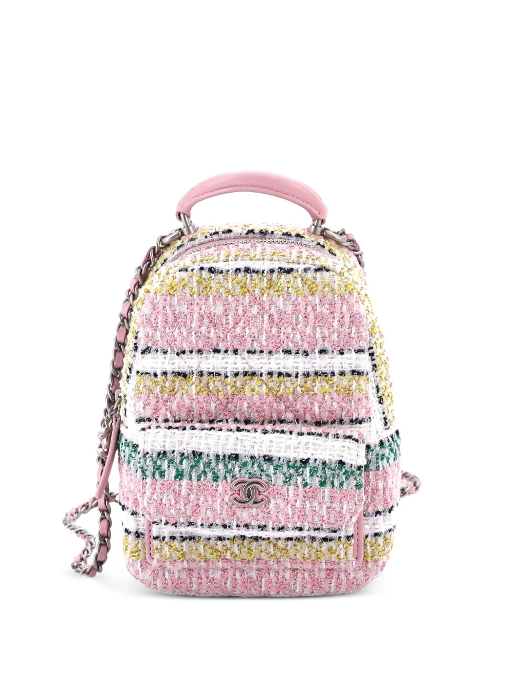 CHANEL Pre-Owned Classic CC Chain Pocket Quilted Tweed Mini backpack - Multicolore