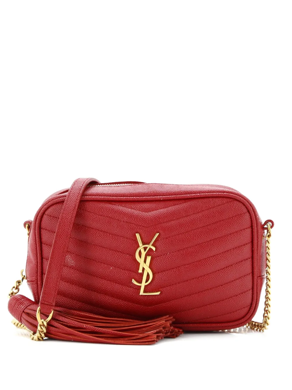 Saint Laurent Pre-Owned Lou Camera Bag Matelasse Chevron Leather Mini crossbody bag - Rosso