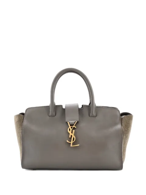Saint Laurent Pre-Owned Monogram Cabas Downtown Leather with Suede Baby tote bag