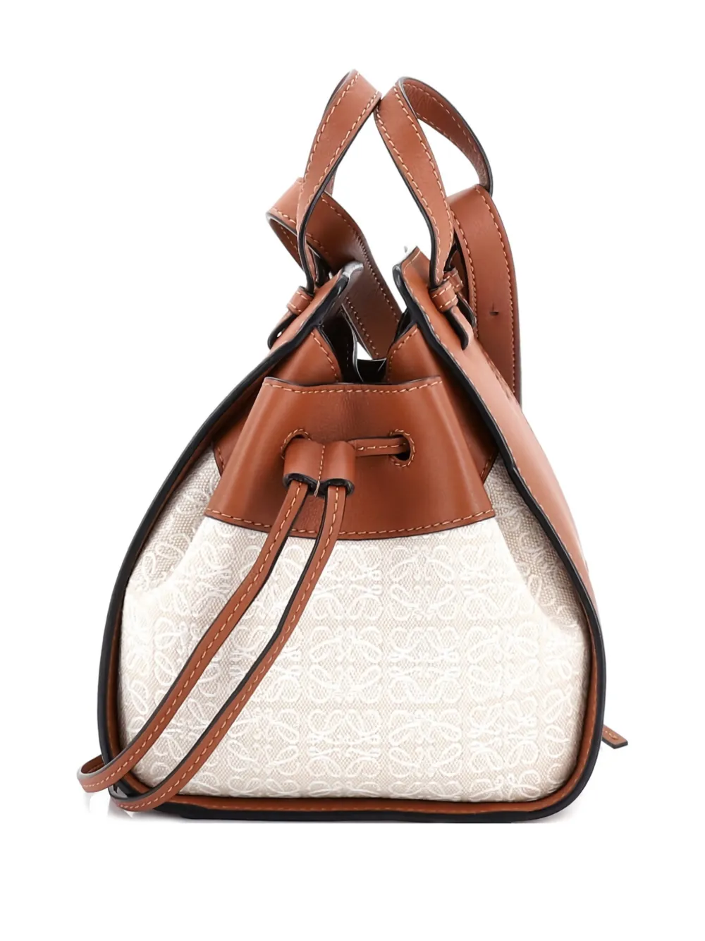 Hammock Bag Leather And Anagram Jacquard Mini Crossbody Bag