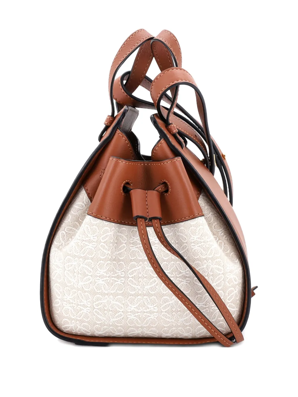 Hammock Bag Leather And Anagram Jacquard Mini Crossbody Bag