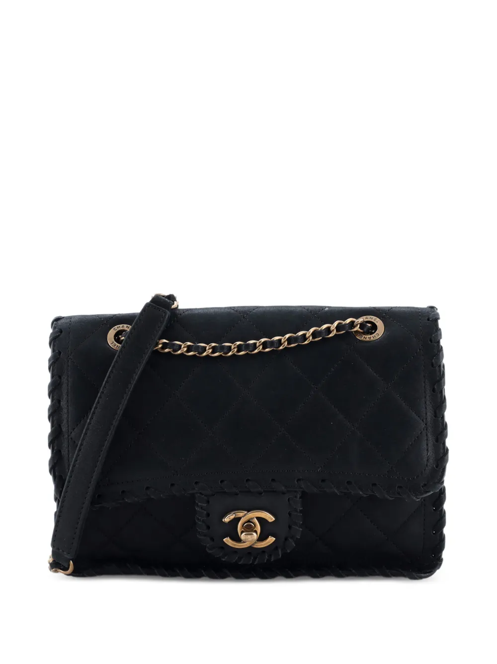 CHANEL Pre-Owned Happy Stitch Flap Bag Quilted Velvet Calfskin Small shoulder bag - Nero
