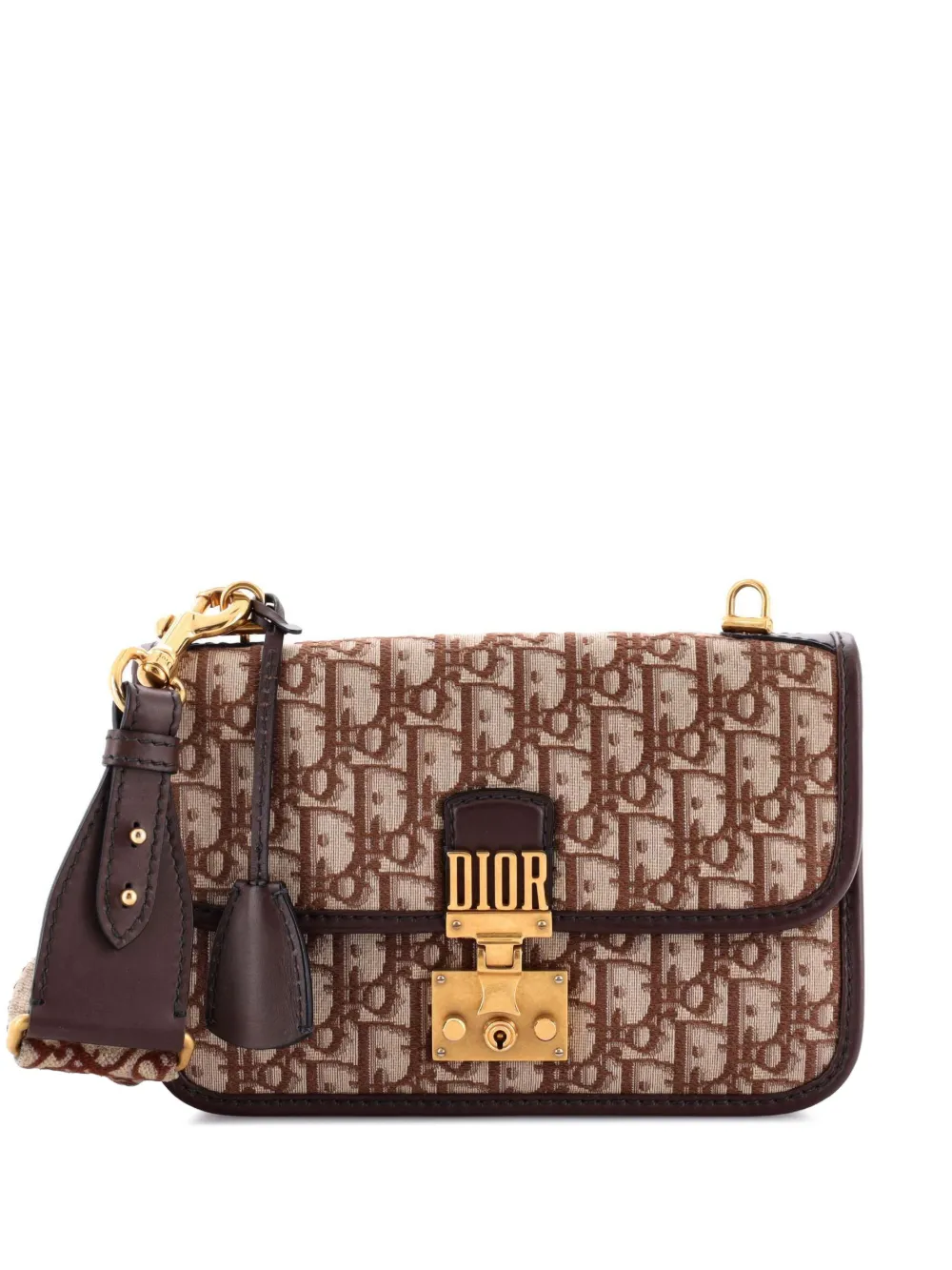 Christian Dior Pre-Owned Dioraddict Flap Bag with Strap Oblique Canvas Medium shoulder bag - Marrone