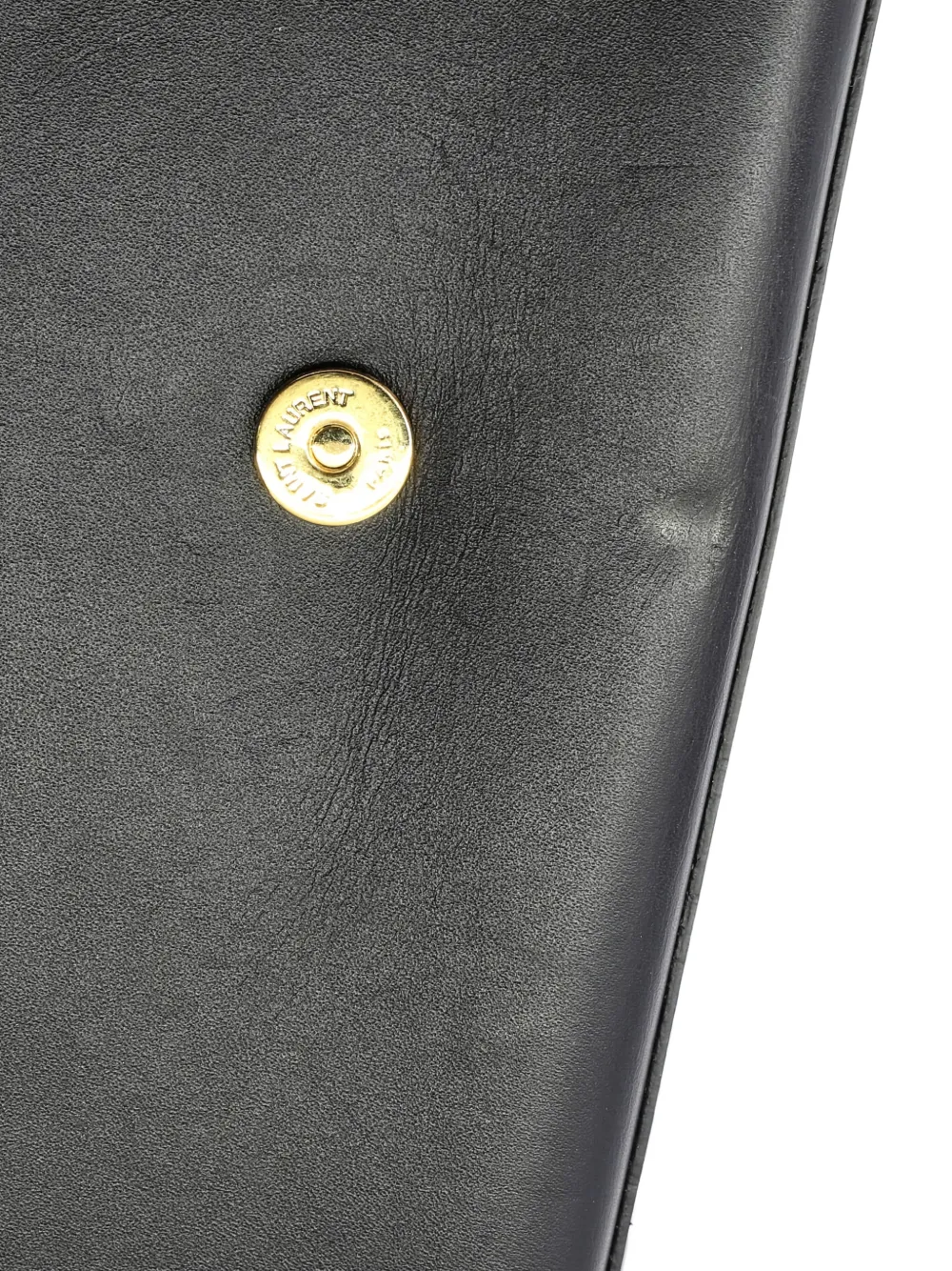 SAINT LAURENT Pre-owned Classic Monogram Tassel Leather Long Clutch Bag In Black