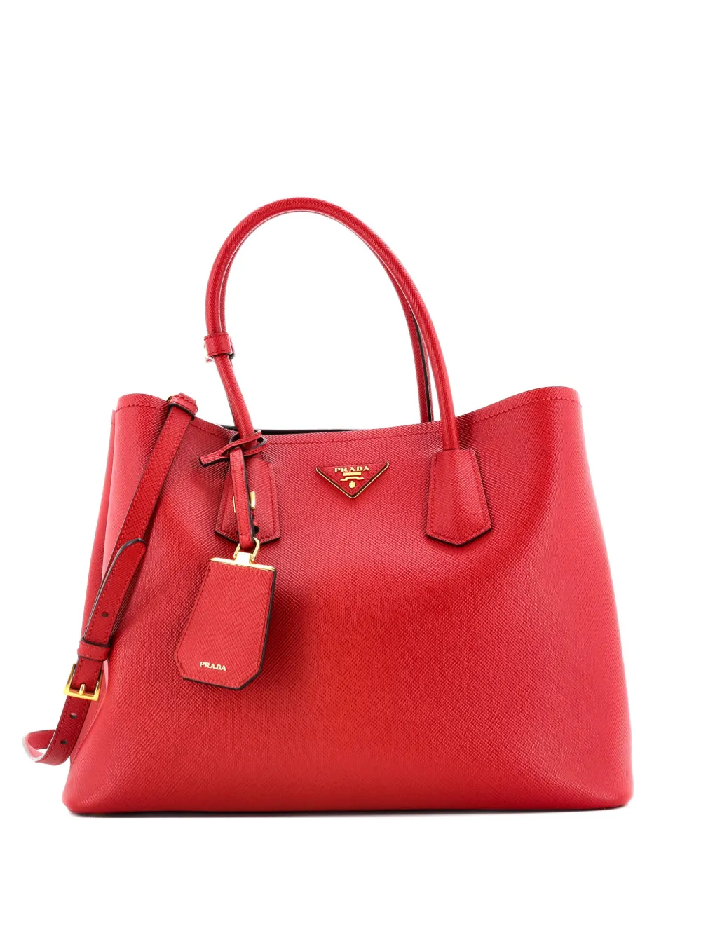 Prada Pre-Owned Cuir Double Saffiano Leather Large tote bag - Rosso