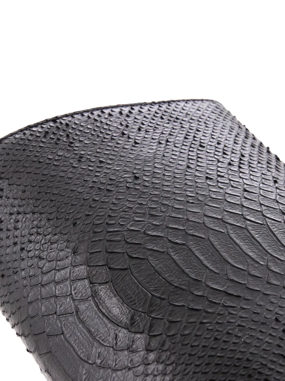 Pre-owned Saint Laurent Classic Monogram Tassel Python Embossed Leather Medium Crossbody Bag In Black