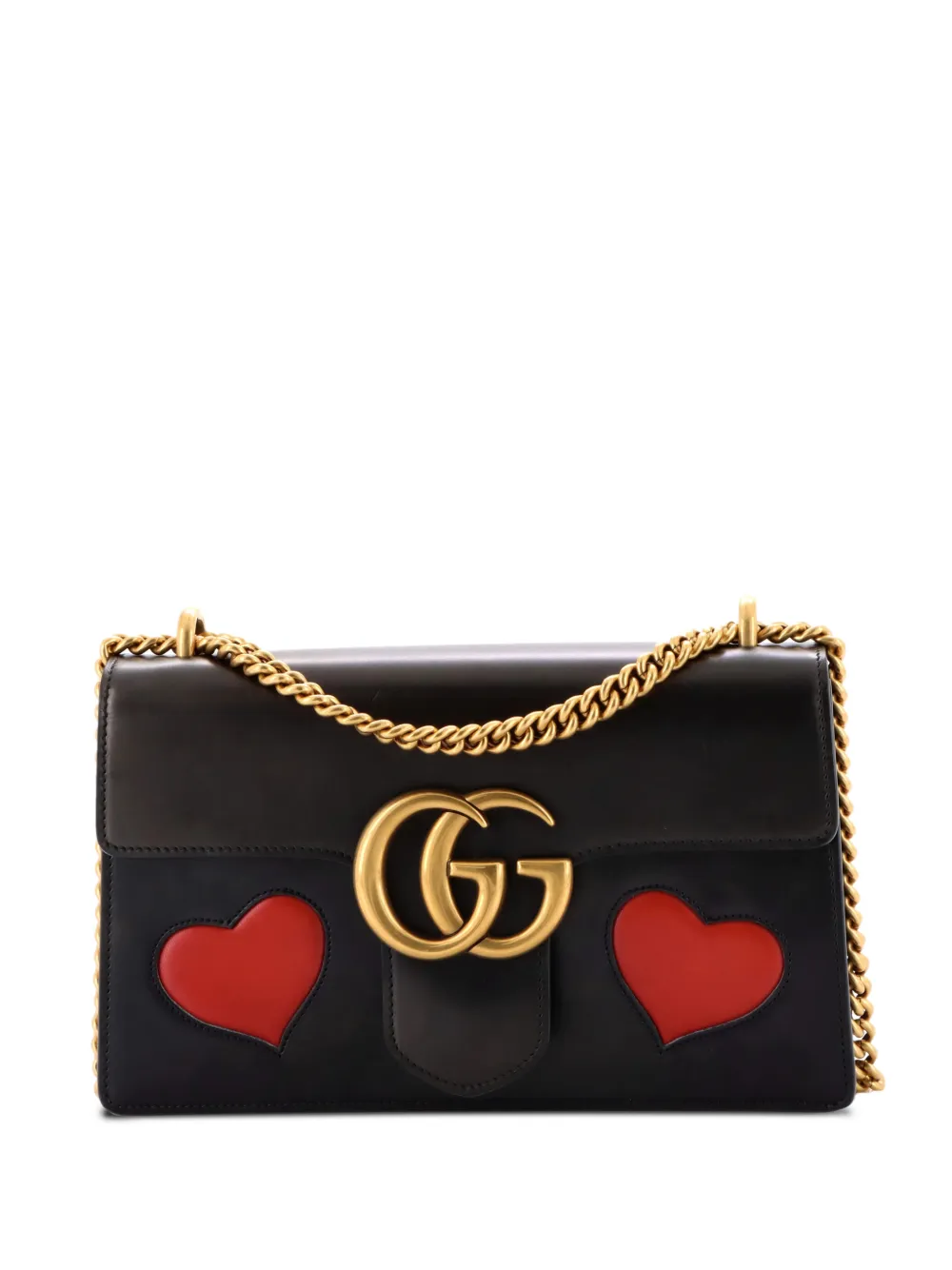 Gucci Pre-Owned Marmont Chain Patchwork Leather Medium shoulder bag - Nero