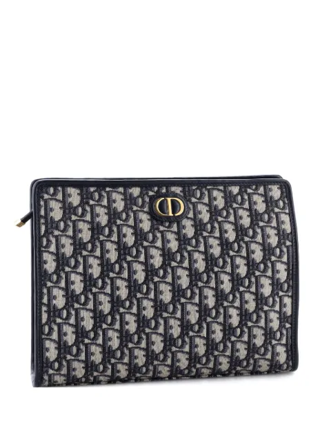 Christian Dior Pre-Owned bolsa de mano 30 Montaigne Zip Pouch Oblique Canvas Medium
