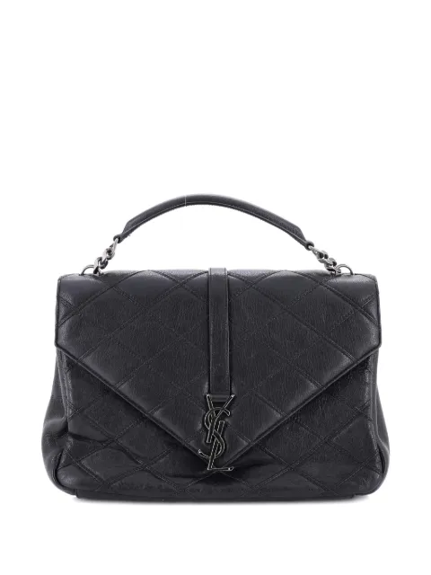 Saint Laurent Pre-Owned Classic Monogram College Bag Quilted Leather Large shoulder bag
