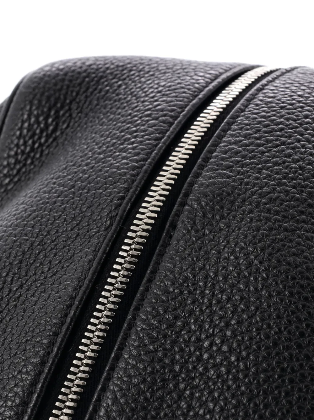 Pre-owned Prada Triangle Zip Leather Backpack In Black