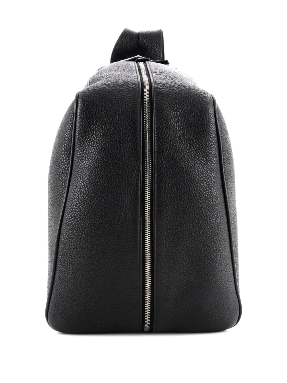 Pre-owned Prada Triangle Zip Leather Backpack In Black