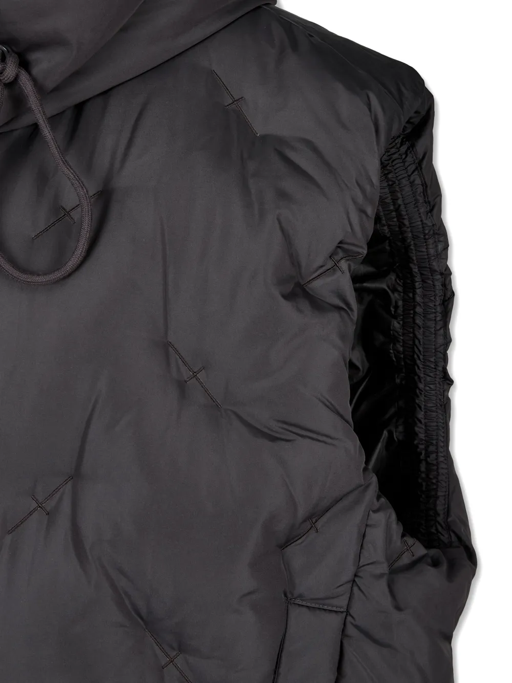 Studio Tomboy Embroidered Hooded Down Gilet In Blue