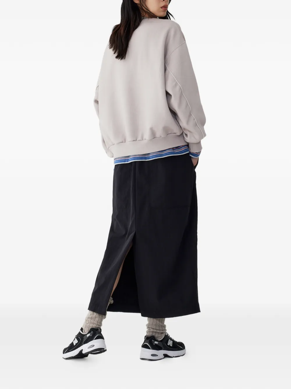 TOMBOY Midi-rok met elastische taille Zwart
