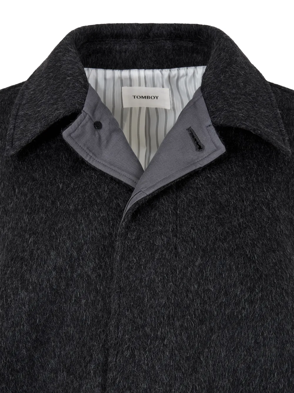  Tomboy Concealed-button Coat - Grey 