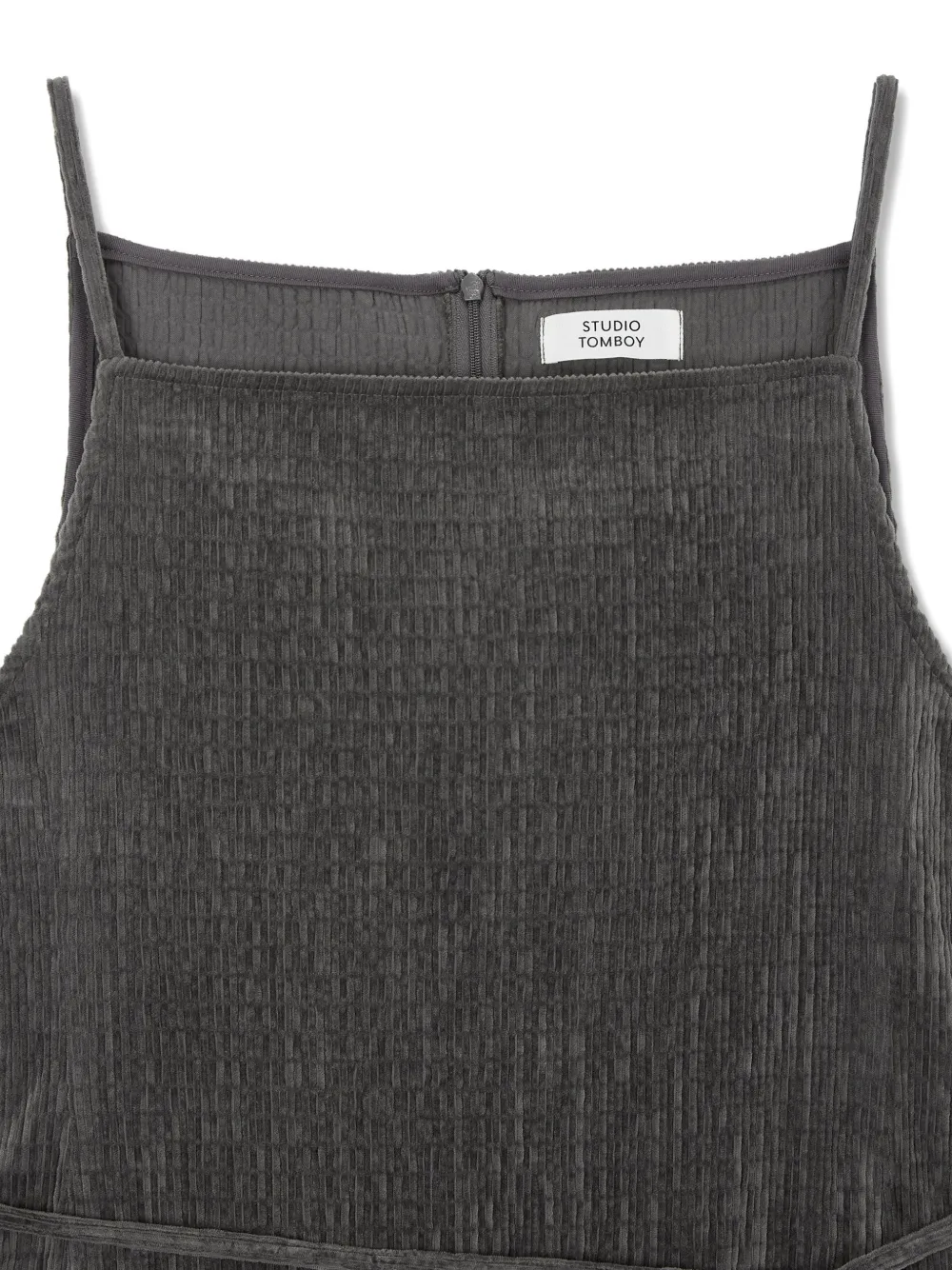TOMBOY corduroy spaghetti-strap mini dress - Grijs