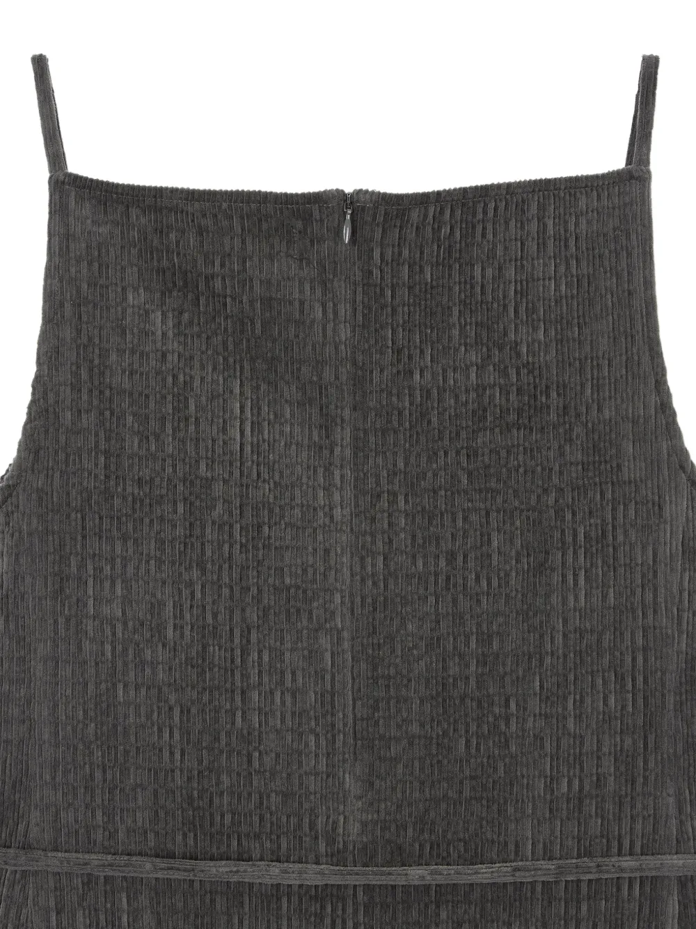 TOMBOY Ribfluwelen mini-jurk met spaghettibandjes Grijs