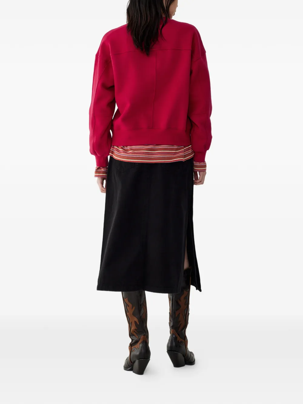 Studio Tomboy Denim Midi Skirt In Black