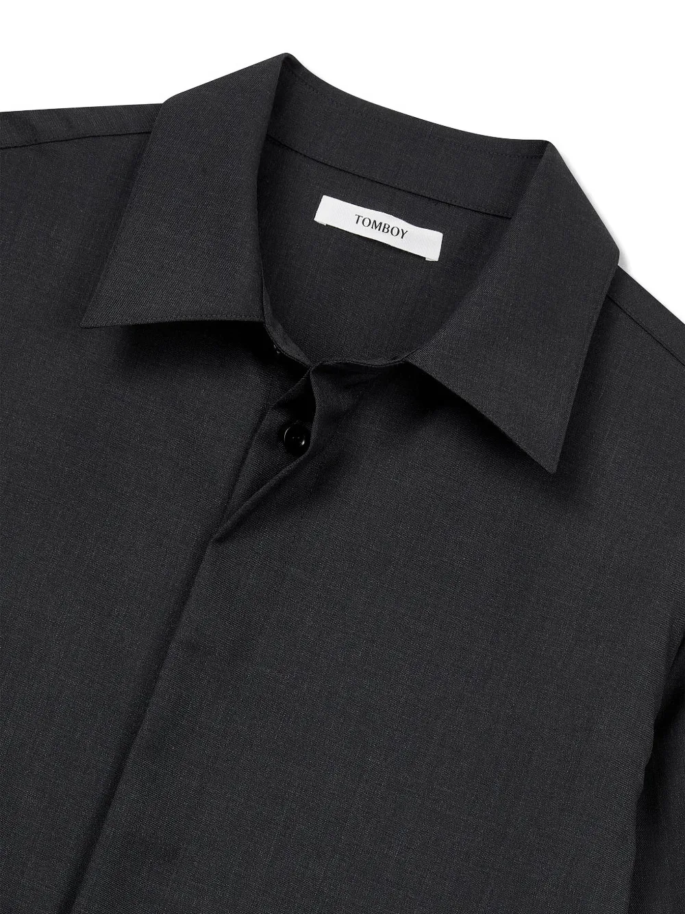  Tomboy Concealed-button Shirt - Grey 