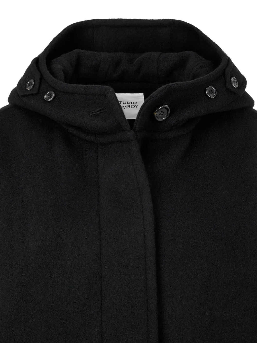 TOMBOY Wollen jas met capuchon Zwart