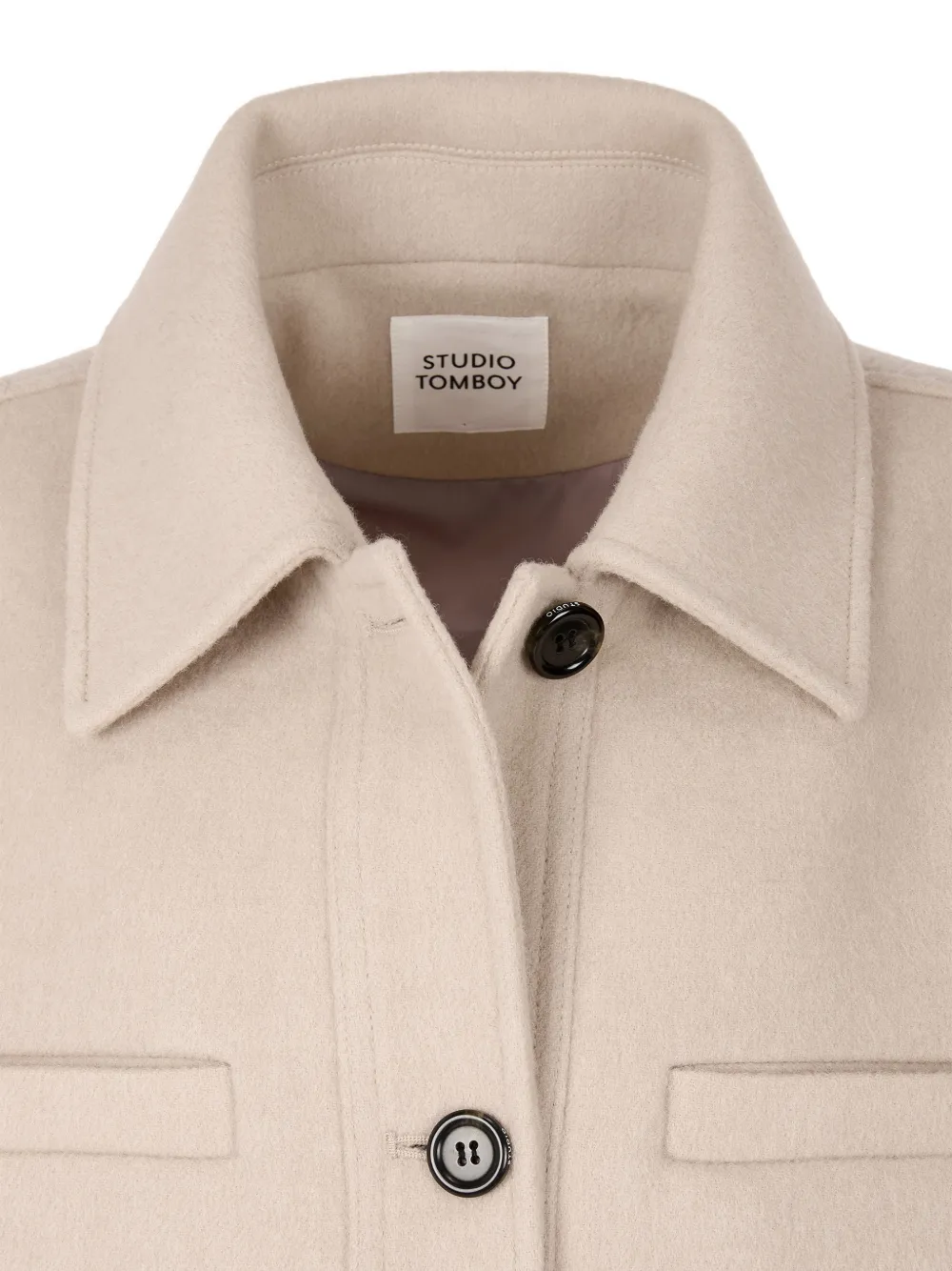 TOMBOY Wollen jack met knopen Beige