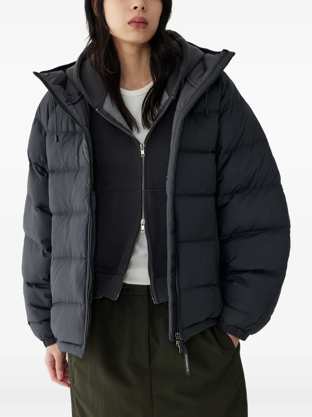 Studio Tomboy Quilted Hooded Down Jacket In Multi